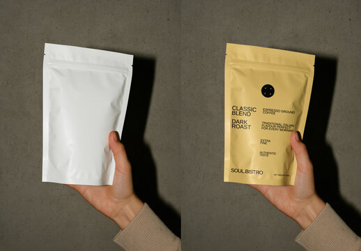 Coffee Packaging Mockup Design Comparison PSD