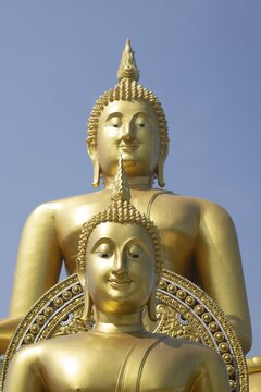 Largest Buddha statue in Thailand (Luang Pho Yai: the statue shows Buddha in the so-called Maravijaya posture - the moment when Buddha resists temptation and attains enlightenment), Wat Muang, Ang Thong, Amphoe Wiset Chai Chan province, Thailand