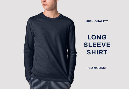 Elegant Long Sleeve Shirt Mockup PSD