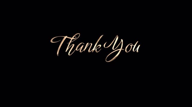 Luxury gold cursive Thank You for Your Loyalty text animation with sparkling particles on a black background for business appreciation and corporate greeting videos