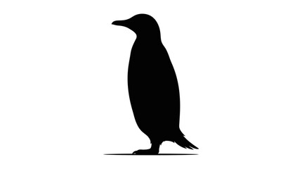 Obraz premium Black silhouette of a penguin standing isolated on a white background vector graphic illustration