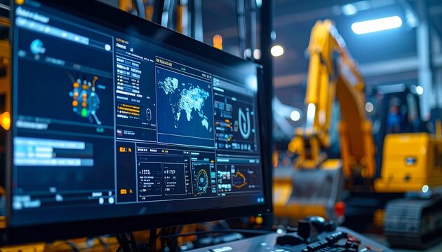 Excavator Management Software on a Computer Screen