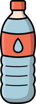 Tall plastic water bottle illustration with clean label design for bottled water, beverage packaging, grocery products, retail graphics and hydration concepts