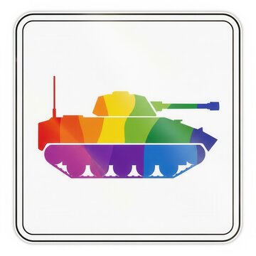 Rainbow Military Tank Symbolizing Peace And Equality