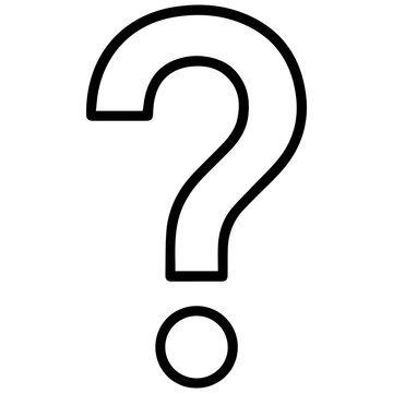 Question mark symbol outline icon with question illustration information assistance solution interface