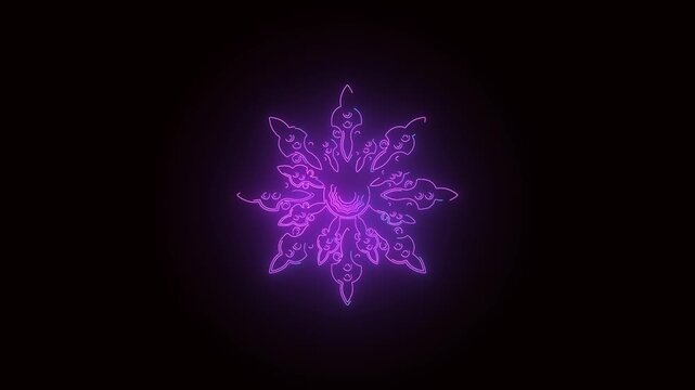 mandala animation background with glowing lines effect