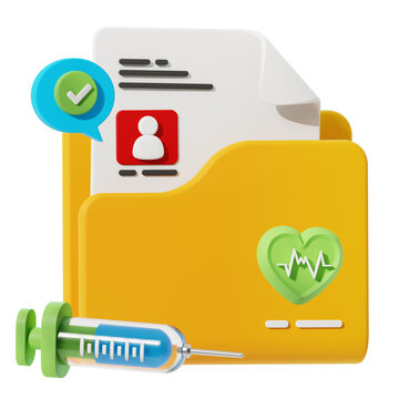 Medical Patient Records Folder 3D Illustration
