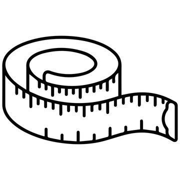 Measuring tape rolled icon symbol with tape measure measuring measurement equipment centimeter millimeter
