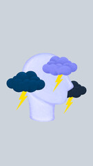Purple cloud head iPhone wallpaper, mental health remix © Rawpixel.com