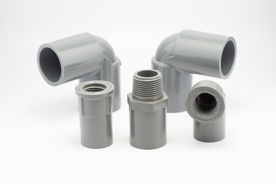 PVC Pipe Fittings Set on a white background