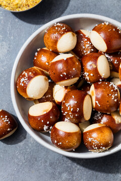 Homemade Salty Pretzel Bites with Mustard