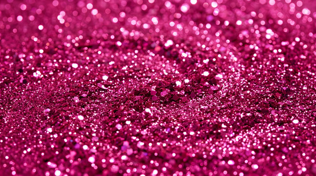 Close-up of Vibrant Pink Glitter Particles for Festive and Creative Designs