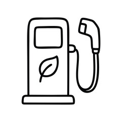 Fototapeta premium Eco Friendly Electric Vehicle Charging Station Icon.