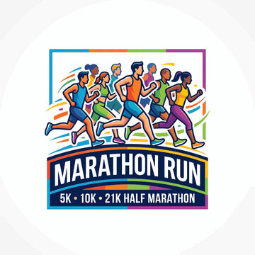 Diverse Group Of People Running In A Marathon Race Event