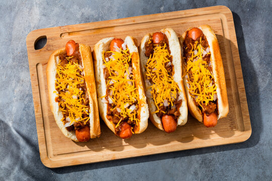 Homemade Savory Coney Chili Hot Dog