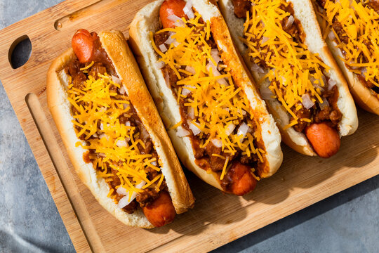 Homemade Savory Coney Chili Hot Dog
