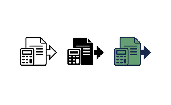 Accounting and tax export icon illustration vector set on white background