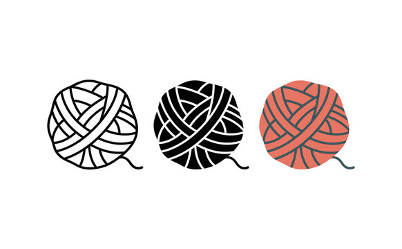 Yarn ball icon set vector illustration graphic design elements template