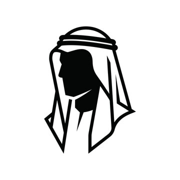 Silhouette of a man wearing a traditional Arab headdress, representing cultural identity and heritage