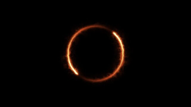 Fire Circle Animation | Glowing Circular Border with Smooth Rotating & Pulsing Lines | 4K