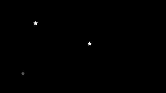 Simple Twinkling Stars Loop Animation on Black Background, Night Sky and Sparkling Light Video