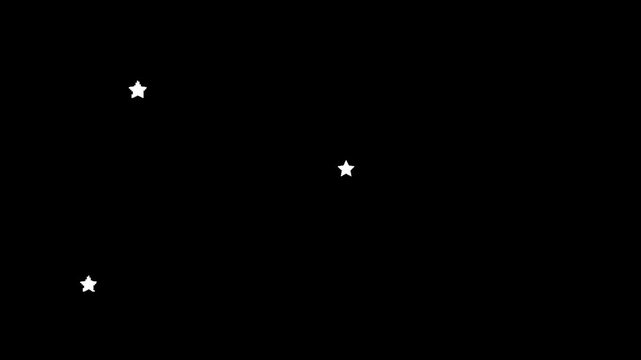 Twinkling Stars Loop Animation with Transparent Background, Sparkling Light and Night Sky Video