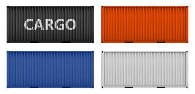 Red realistic corrugated metal textured cargo container isolated. Siding cargo container bg. Industry line sea transportation. Vector illustration