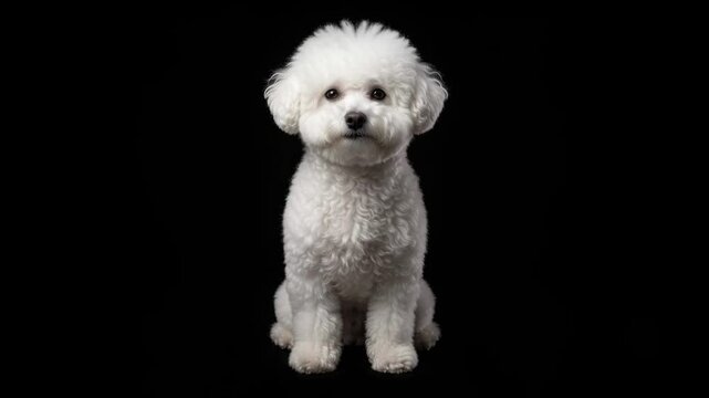 Bichon Frise dog staring directly into the camera
