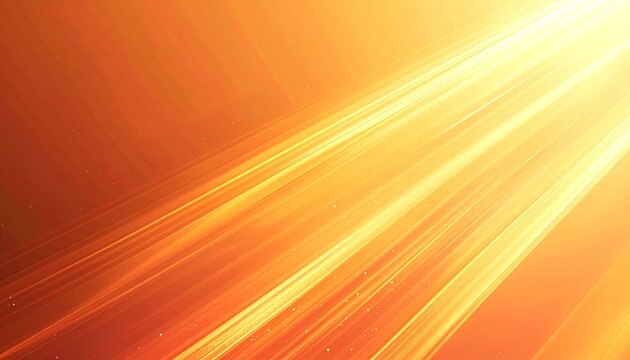 Glowing Golden Light Rays Streaking on Orange Abstract Background Banner Concept