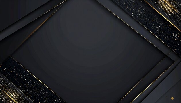Luxury Dark Black Gold Glitter Diagonal Lines Abstract Background for Banner