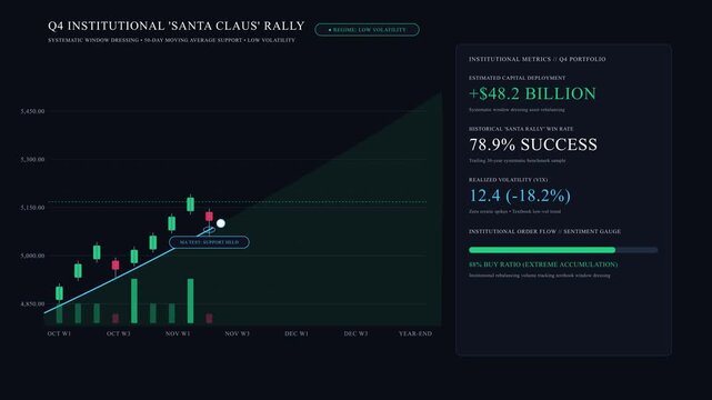 Q4 Institutional Santa Claus Rally Stock Candlestick Chart Animation