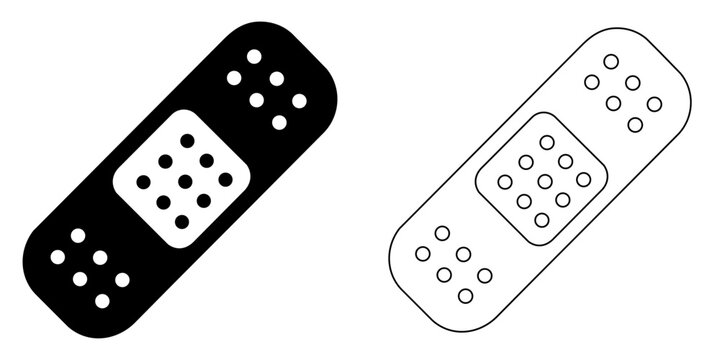 Healthcare icon set of adhesive bandages, medical plaster icons, vector illustration vector illustration editable stroke