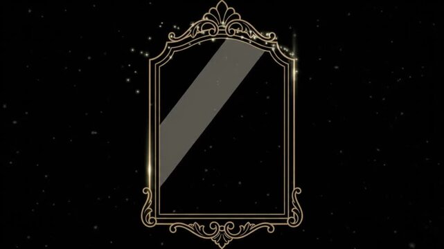 Luxury Decorative Mirror Elegant Reflection Animated Vector Icon