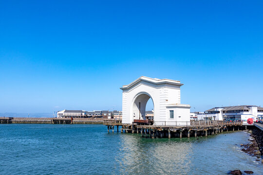 Historic Pier 43 Ferry Arch at Fisherman's Wharf in San Francisco, California