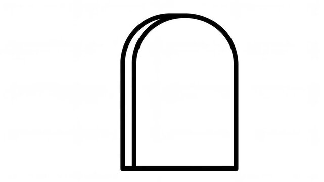 Animated Black and White Stick Figure Peeking Behind Tombstone Concept