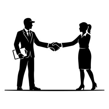 Business Partners Handshake Silhouette Deal and Collaboration