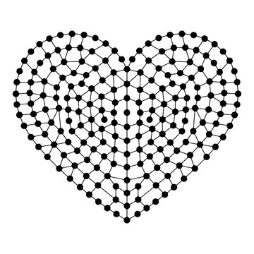 Transparent Dotted Heart Shape Silhouette Romantic Cutout