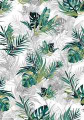 seamless pattern with leaves floral themed © ErickGraphs