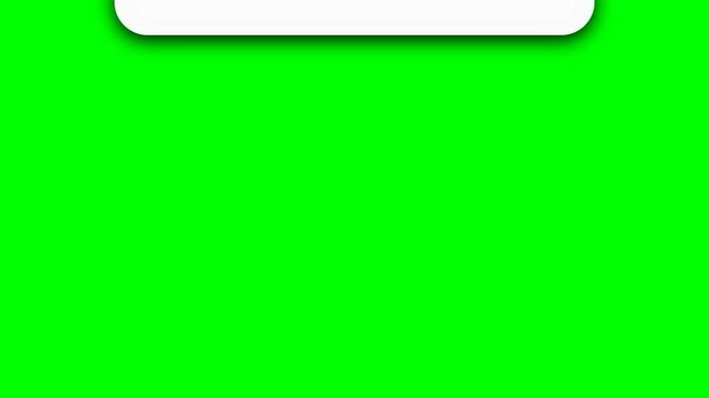 Dynamic White Notification Text Box Overlay on Vibrant Green Screen Background for Video Editing Projects