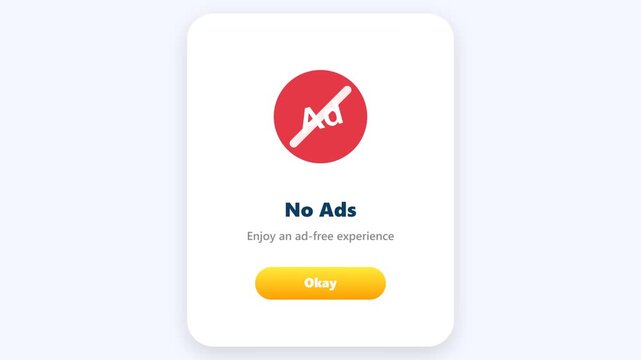 No Ads - Enjoy an Ad-Free Experience with this Clear Notification Button