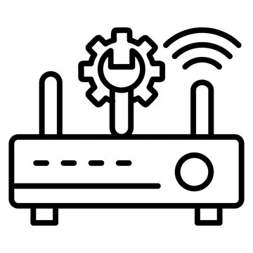 Network Router and Wireless Connectivity Technology Icon