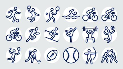 Fototapeta premium Diverse Sports And Athletics Icons For Active Lifestyle Promotion
