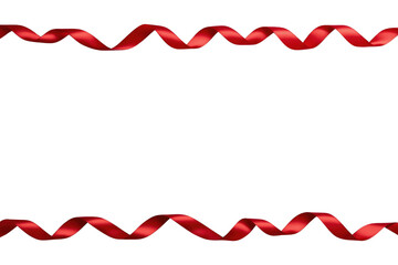 Obraz premium Pair of Wavy Red Satin Ribbon Borders