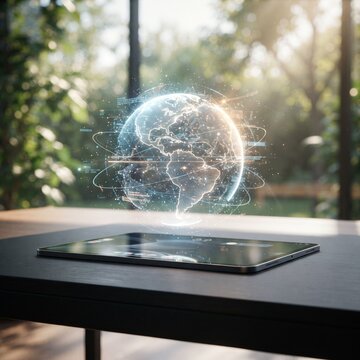 tablet computer on the table