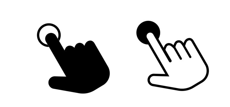 Computer hand cursor icon set. Mouse click cursor symbols. Hand click mouse sign. Vector illustration.