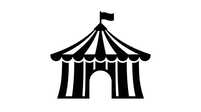 Vector illustration of circus tent icon on a transparent background