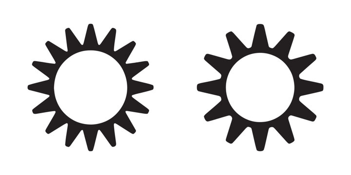 Two black gear icons symbolizing industry, mechanics, and connected systems.