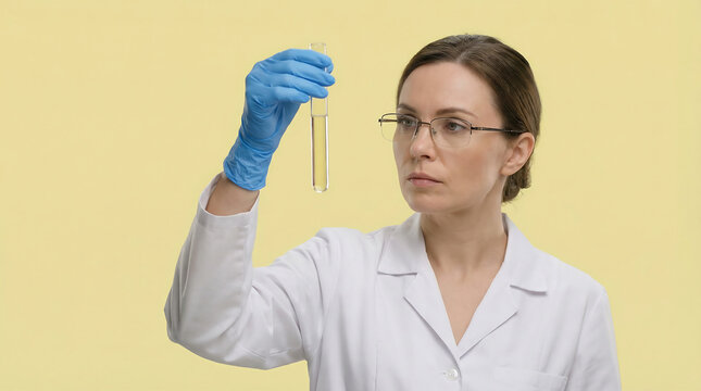 Experienced Female Scientist Performing a Critical Job in Research, Ideal for Advertising Science and Healthcare.