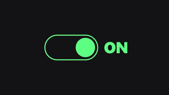 Minimalist dark user interface toggle switch in off position motion graphics footage