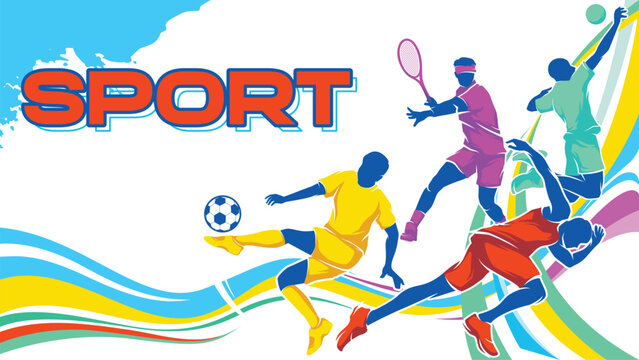 Sports Background Vector. International Sports Day Illustration. Graphic Design for the decoration of gift certificates, banners, and flyer